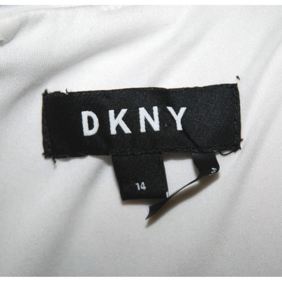 DKNY Ladies Floral Scuba Dress Size 14 Fit And Flare Back Zip Sleeveless Stretch - Picture 11 of 13